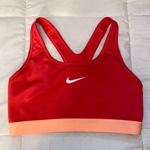coral and orange nike dri-fit sports bra